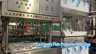 Macchina semiautomatica per lo stampaggio della pasta per la produzione di piatti/stoviglie manuali
